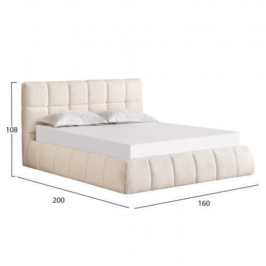 ΚΡΕΒΑΤΙ ΔΙΠΛΟ EDDY ΜΠΕΖ ΜΠΟΥΚΛΕ & ΑΠΟΘΗΚΕΥΤΙΚΟΣ ΧΩΡΟΣ ΣΤΡΩΜΑ 160x200εκ