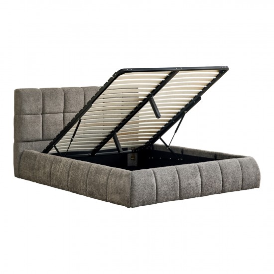 ΚΡΕΒΑΤΙ ΔΙΠΛΟ EDDY ΓΚΡΙ ΜΠΟΥΚΛΕ & ΑΠΟΘΗΚΕΥΤΙΚΟΣ ΧΩΡΟΣ ΣΤΡΩΜΑ 160x200εκ