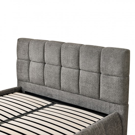 ΚΡΕΒΑΤΙ ΔΙΠΛΟ EDDY ΓΚΡΙ ΜΠΟΥΚΛΕ & ΑΠΟΘΗΚΕΥΤΙΚΟΣ ΧΩΡΟΣ ΣΤΡΩΜΑ 160x200εκ