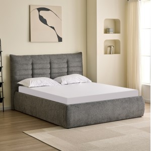 ΚΡΕΒΑΤΙ ΔΙΠΛΟ SANDRA ΓΚΡΙ ΥΦΑΣΜΑ & ΑΠΟΘΗΚΕΥΤΙΚΟΣ ΧΩΡΟΣ ΣΤΡΩΜΑ 160x200εκ