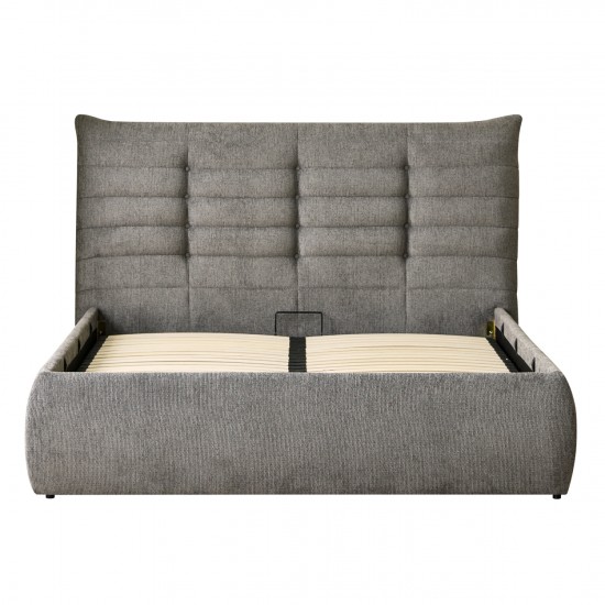 ΚΡΕΒΑΤΙ ΔΙΠΛΟ SANDRA ΓΚΡΙ ΥΦΑΣΜΑ & ΑΠΟΘΗΚΕΥΤΙΚΟΣ ΧΩΡΟΣ ΣΤΡΩΜΑ 160x200εκ