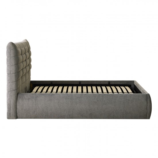 ΚΡΕΒΑΤΙ ΔΙΠΛΟ SANDRA ΓΚΡΙ ΥΦΑΣΜΑ & ΑΠΟΘΗΚΕΥΤΙΚΟΣ ΧΩΡΟΣ ΣΤΡΩΜΑ 160x200εκ