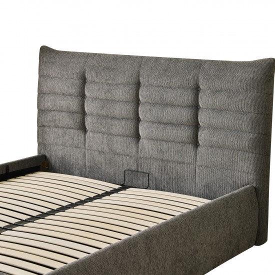 ΚΡΕΒΑΤΙ ΔΙΠΛΟ SANDRA ΓΚΡΙ ΥΦΑΣΜΑ & ΑΠΟΘΗΚΕΥΤΙΚΟΣ ΧΩΡΟΣ ΣΤΡΩΜΑ 160x200εκ