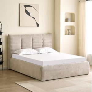 ΚΡΕΒΑΤΙ ΔΙΠΛΟ SANDRA ΜΠΕΖ ΥΦΑΣΜΑ & ΑΠΟΘΗΚΕΥΤΙΚΟΣ ΧΩΡΟΣ--ΣΤΡΩΜΑ 160x200εκ