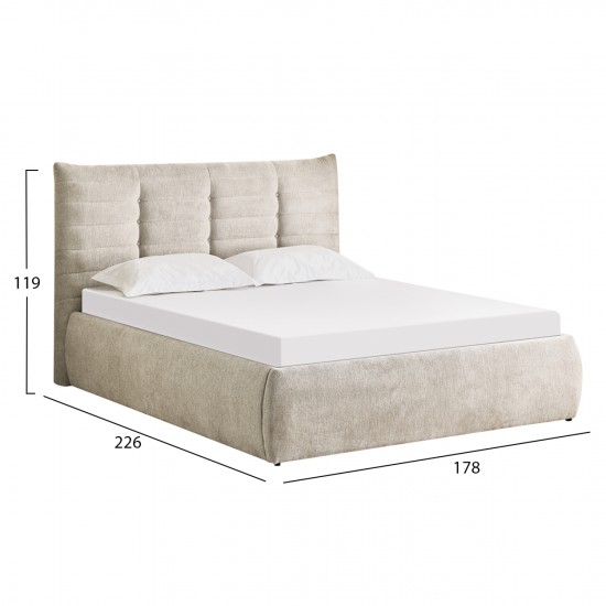 ΚΡΕΒΑΤΙ ΔΙΠΛΟ SANDRA ΜΠΕΖ ΥΦΑΣΜΑ & ΑΠΟΘΗΚΕΥΤΙΚΟΣ ΧΩΡΟΣ--ΣΤΡΩΜΑ 160x200εκ