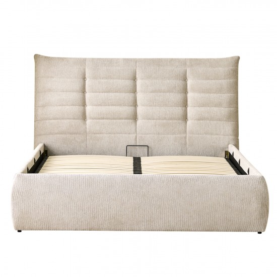 ΚΡΕΒΑΤΙ ΔΙΠΛΟ SANDRA ΜΠΕΖ ΥΦΑΣΜΑ & ΑΠΟΘΗΚΕΥΤΙΚΟΣ ΧΩΡΟΣ--ΣΤΡΩΜΑ 160x200εκ