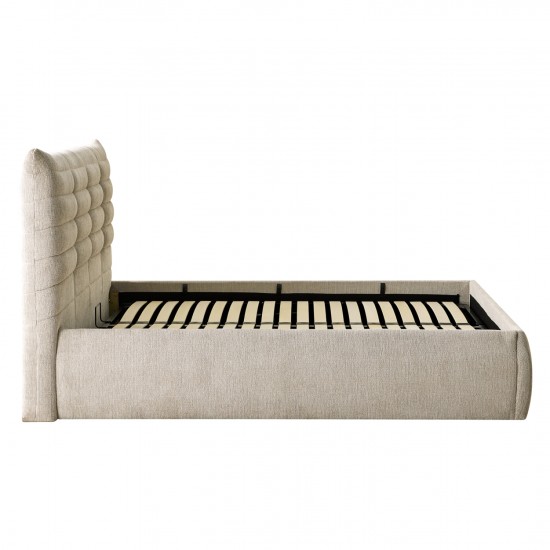 ΚΡΕΒΑΤΙ ΔΙΠΛΟ SANDRA ΜΠΕΖ ΥΦΑΣΜΑ & ΑΠΟΘΗΚΕΥΤΙΚΟΣ ΧΩΡΟΣ--ΣΤΡΩΜΑ 160x200εκ