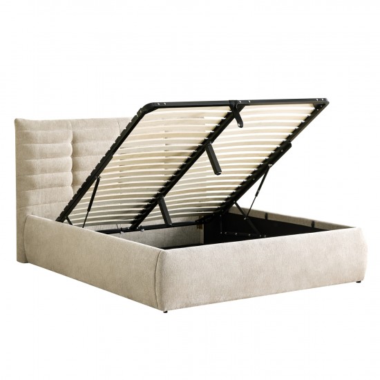 ΚΡΕΒΑΤΙ ΔΙΠΛΟ SANDRA ΜΠΕΖ ΥΦΑΣΜΑ & ΑΠΟΘΗΚΕΥΤΙΚΟΣ ΧΩΡΟΣ--ΣΤΡΩΜΑ 160x200εκ