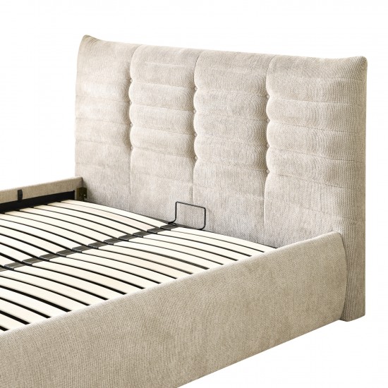 ΚΡΕΒΑΤΙ ΔΙΠΛΟ SANDRA ΜΠΕΖ ΥΦΑΣΜΑ & ΑΠΟΘΗΚΕΥΤΙΚΟΣ ΧΩΡΟΣ--ΣΤΡΩΜΑ 160x200εκ