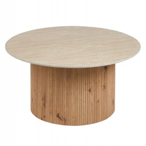 ΤΡΑΠΕΖΙ ΣΑΛΟΝΙΟΥ TWIL ΚΕΡΑΜΙΚΟ TOP ΟΨΗ ΤΡΑΒΕΡΤΙΝΑΣ-MDF ΒΑΣΗ Φ84x39Υεκ