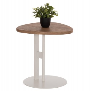 ΒΟΗΘΗΤΙΚΟ ΤΡΑΠΕΖΙ ΟΒΑΛ ALPER MDF SONAMA ΜΕΤΑΛΛΟ ΛΕΥΚΟ Φ50x50Υεκ.