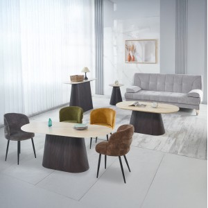 ΣΕΤ 3 ΤΡΑΠΕΖΙΑ & 1 ΚΟΝΣΟΛΑ CATER ΚΕΡΑΜΙΚΟ TOP ΟΨΗ ΤΡΑΒΕΡΤΙΝΑΣ-MDF ΒΑΣΗ ΚΑΦΕ