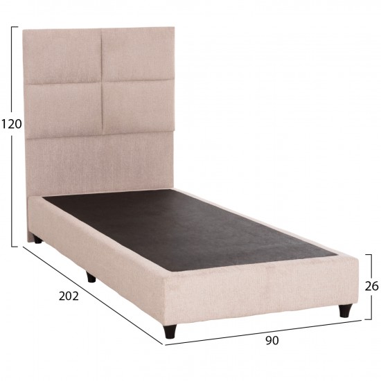 ΚΡΕΒΑΤΙ ΜΟΝΟ MILO ΜΠΕΖ TEDDY ΥΦΑΣΜΑ ΓΙΑ ΣΤΡΩΜΑ 90x200εκ