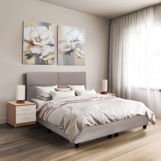 ΚΡΕΒΑΤΙ MILO ΜΠΕΖ ΥΦΑΣΜΑ ΓΙΑ ΣΤΡΩΜΑ 160x200εκ