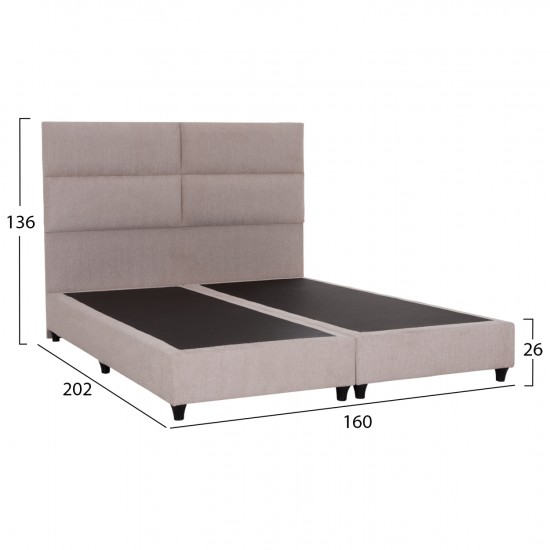 ΚΡΕΒΑΤΙ MILO ΜΠΕΖ ΥΦΑΣΜΑ ΓΙΑ ΣΤΡΩΜΑ 160x200εκ