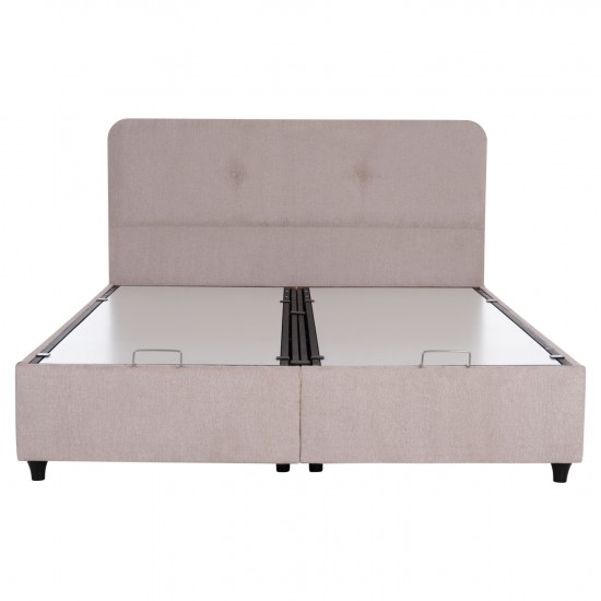 ΚΡΕΒΑΤΙ ΜΕ ΑΠΟΘ.ΧΩΡΟ DOLORES ΜΠΕΖ ΥΦΑΣΜΑ- ΓΙΑ ΣΤΡΩΜΑ 160x200εκ