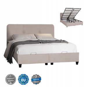 ΚΡΕΒΑΤΙ ΜΕ ΑΠΟΘ.ΧΩΡΟ DOLORES ΜΠΕΖ ΥΦΑΣΜΑ- ΓΙΑ ΣΤΡΩΜΑ 160x200εκ