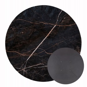 ΕΠΙΦΑΝΕΙΑ ΤΡΑΠΕΖΙΟΥ HPL ΣΤΡΟΓΓΥΛΗ BLACK MARBLE Φ60εκ.