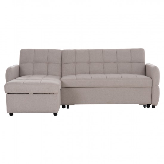 ΓΩΝΙΑΚΟΣ ΚΑΝΑΠΕΣ-ΚΡΕΒΑΤΙ ΑΝΑΣΤΡΕΨΙΜΟΣ NEZU ΜΠΕΖ ΥΦΑΣΜΑ 213x145x83Υεκ.