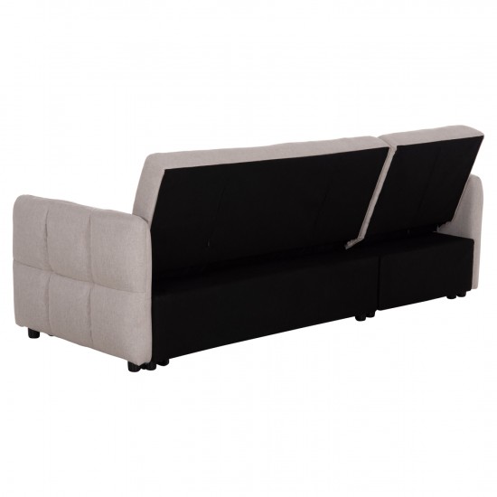 ΓΩΝΙΑΚΟΣ ΚΑΝΑΠΕΣ-ΚΡΕΒΑΤΙ ΑΝΑΣΤΡΕΨΙΜΟΣ NEZU ΜΠΕΖ ΥΦΑΣΜΑ 213x145x83Υεκ.