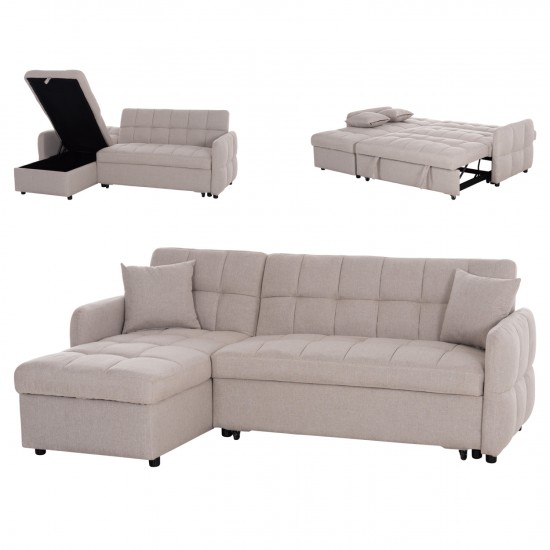 ΓΩΝΙΑΚΟΣ ΚΑΝΑΠΕΣ-ΚΡΕΒΑΤΙ ΑΝΑΣΤΡΕΨΙΜΟΣ NEZU ΜΠΕΖ ΥΦΑΣΜΑ 213x145x83Υεκ.