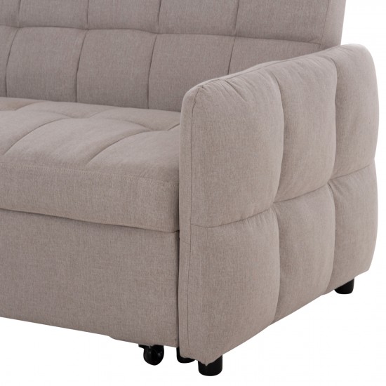 ΓΩΝΙΑΚΟΣ ΚΑΝΑΠΕΣ-ΚΡΕΒΑΤΙ ΑΝΑΣΤΡΕΨΙΜΟΣ NEZU ΜΠΕΖ ΥΦΑΣΜΑ 213x145x83Υεκ.