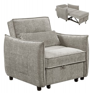 ΠΟΛΥΘΡΟΝΑ-ΚΡΕΒΑΤΙ ORYN ΜΠΕΖ ΥΦΑΣΜΑ 89x85x84Υεκ.