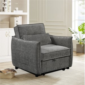 ΠΟΛΥΘΡΟΝΑ-ΚΡΕΒΑΤΙ ORYN ΓΚΡΙ ΥΦΑΣΜΑ 89x85x84Υεκ.