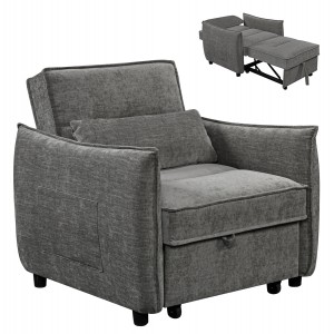 ΠΟΛΥΘΡΟΝΑ-ΚΡΕΒΑΤΙ ORYN ΓΚΡΙ ΥΦΑΣΜΑ 89x85x84Υεκ.