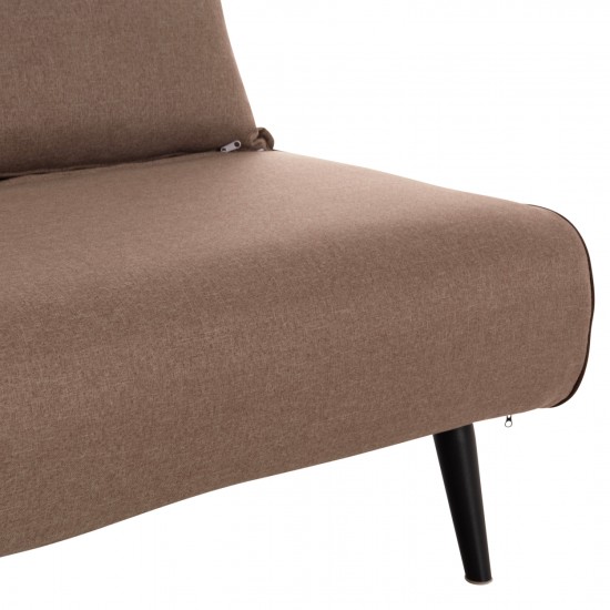 ΚΑΝΑΠΕΣ ΚΡΕΒΑΤΙ 2 ΑΤΟΜΩΝ ASMA ΣΚΟΥΡΟ ΜΠΕΖ ΥΦΑΣΜΑ 143x78x84Yεκ.