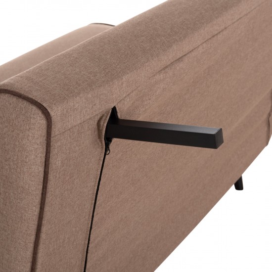 ΚΑΝΑΠΕΣ ΚΡΕΒΑΤΙ 2 ΑΤΟΜΩΝ ASMA ΣΚΟΥΡΟ ΜΠΕΖ ΥΦΑΣΜΑ 143x78x84Yεκ.