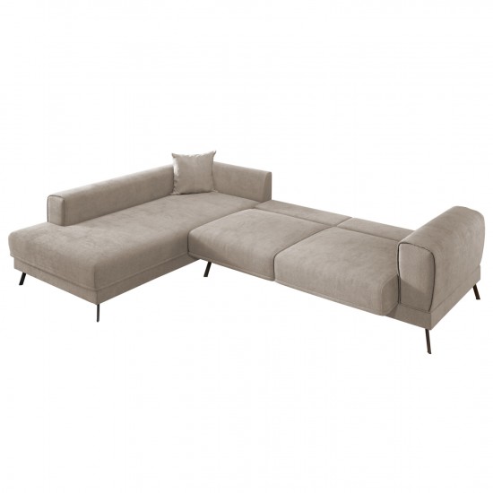 ΚΑΝΑΠΕΣ ΚΡΕΒΑΤΙ ΑΡΙΣΤΕΡΗ ΓΩΝΙΑ ZENORA ΜΠΕΖ ΥΦΑΣΜΑ 304x212x80Υεκ