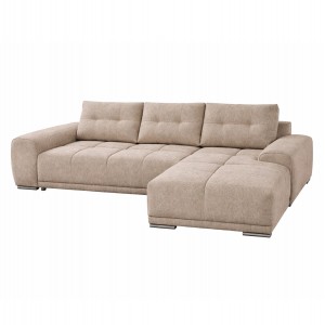 ΚΑΝΑΠΕΣ ΚΡΕΒΑΤΙ ΔΕΞΙΑ ΓΩΝΙΑ COMFYRA ΜΠΕΖ ΥΦΑΣΜΑ 270x181x75Υεκ