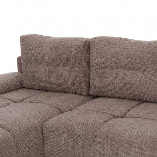 ΚΑΝΑΠΕΣ ΚΡΕΒΑΤΙ ΑΡΙΣΤΕΡΗ ΓΩΝΙΑ COMFYRA ΜΠΕΖ ΥΦΑΣΜΑ 268x180x83Υεκ