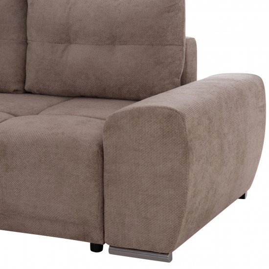 ΚΑΝΑΠΕΣ ΚΡΕΒΑΤΙ ΑΡΙΣΤΕΡΗ ΓΩΝΙΑ COMFYRA ΜΠΕΖ ΥΦΑΣΜΑ 268x180x83Υεκ