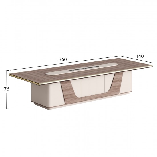 ΓΡΑΦΕΙΟ ΣΥΝΕΔΡΙΑΣΕΩΝ SUPERON ΜΕΛΑΜΙΝΗ ΣΕ ΦΥΣΙΚΟ-ΜΠΕΖ 360x140x76Υεκ