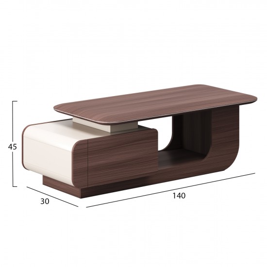 ΤΡΑΠΕΖΙ ΣΑΛΟΝΙΟΥ ΓΡΑΦΕΙΟΥ ΣΕΙΡΑ PRESIDENT ΜΕΛΑΜΙΝΗ ΚΑΡΥΔΙ-ΜΠΕΖ 140x60x45Υεκ