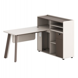 ΓΡΑΦΕΙΟ ΔΕΞΙΑ ΓΩΝΙΑ NEWLINE ΜΕΛΑΜΙΝΗ ΕΚΡΟΥ--ΠΟΔΙΑ ΑΛΟΥΜΙΝΙΟΥ 160x120x105Υεκ