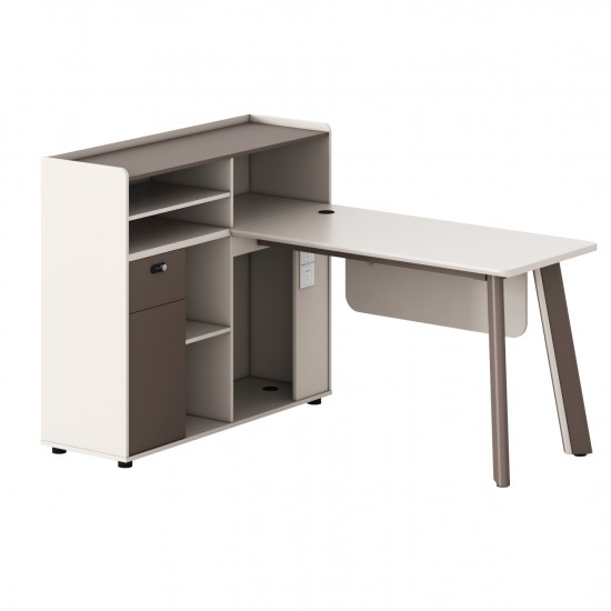 ΓΡΑΦΕΙΟ ΑΡΙΣΤΕΡΗ ΓΩΝΙΑ NEWLINE ΜΕΛΑΜΙΝΗ ΕΚΡΟΥ-ΠΟΔΙΑ ΑΛΟΥΜΙΝΙΟΥ 160x120x105Υεκ