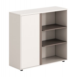 ΝΤΟΥΛΑΠΙ/ΒΙΒΛΙΟΘΗΚΗ NEWLINE ΜΕΛΑΜΙΝΗ ΛΕΥΚΗ & ΑΝΟΙΧΤΟ ΚΑΦΕ 120x40x110Υεκ.