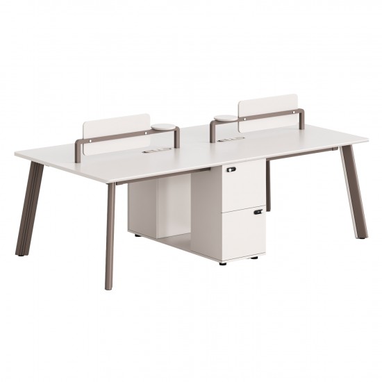 ΣΤΑΘΜΟΣ ΕΡΓΑΣΙΑΣ 4 ΘΕΣΕΩΝ NEWLINE ΜΕΛΑΜΙΝΗ ΚΡΕΜ-ΠΟΔΙΑ ΑΛΟΥΜΙΝΙΟΥ 240x120x75Υ