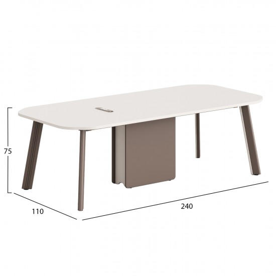 ΓΡΑΦΕΙΟ ΣΥΝΕΡΓΑΣΙΑΣ NEWLINE ΜΕΛΑΜΙΝΗ ΚΡΕΜ-ΠΟΔΙΑ ΑΛΟΥΜΙΝΙΟΥ 240x110x75Υεκ