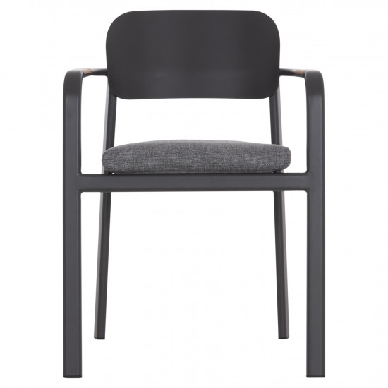 ΠΟΛΥΘΡΟΝΑ ΤΡΑΠΕΖΑΡΙΑΣ ELARA ΓΚΡΙ ΑΛΟΥΜΙΝΙΟ-OLEFIN ΞΥΛΟ TEAK 56x62x78Υεκ.