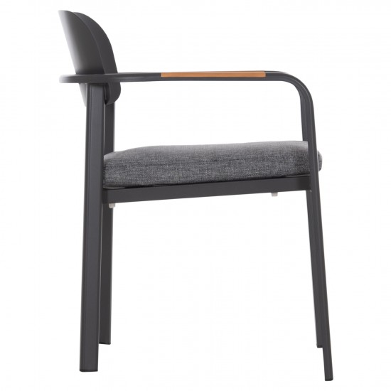 ΠΟΛΥΘΡΟΝΑ ΤΡΑΠΕΖΑΡΙΑΣ ELARA ΓΚΡΙ ΑΛΟΥΜΙΝΙΟ-OLEFIN ΞΥΛΟ TEAK 56x62x78Υεκ.