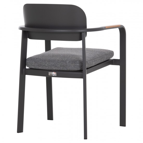 ΠΟΛΥΘΡΟΝΑ ΤΡΑΠΕΖΑΡΙΑΣ ELARA ΓΚΡΙ ΑΛΟΥΜΙΝΙΟ-OLEFIN ΞΥΛΟ TEAK 56x62x78Υεκ.