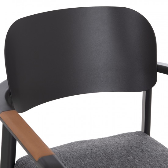 ΠΟΛΥΘΡΟΝΑ ΤΡΑΠΕΖΑΡΙΑΣ ELARA ΓΚΡΙ ΑΛΟΥΜΙΝΙΟ-OLEFIN ΞΥΛΟ TEAK 56x62x78Υεκ.