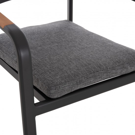 ΠΟΛΥΘΡΟΝΑ ΤΡΑΠΕΖΑΡΙΑΣ ELARA ΓΚΡΙ ΑΛΟΥΜΙΝΙΟ-OLEFIN ΞΥΛΟ TEAK 56x62x78Υεκ.