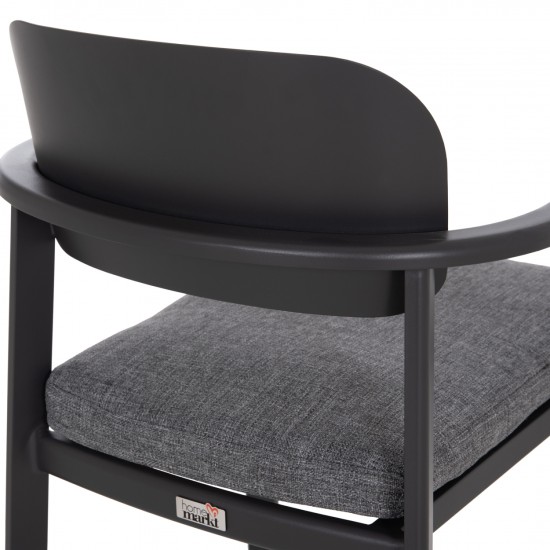 ΠΟΛΥΘΡΟΝΑ ΤΡΑΠΕΖΑΡΙΑΣ ELARA ΓΚΡΙ ΑΛΟΥΜΙΝΙΟ-OLEFIN ΞΥΛΟ TEAK 56x62x78Υεκ.