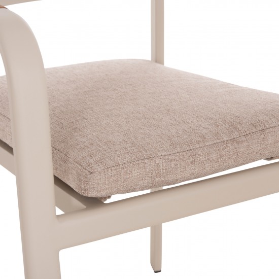 ΠΟΛΥΘΡΟΝΑ ΤΡΑΠΕΖΑΡΙΑΣ ELARA ΜΠΕΖ ΑΛΟΥΜΙΝΙΟ-OLEFIN--ΞΥΛΟ TEAK 56x62x78Υεκ.