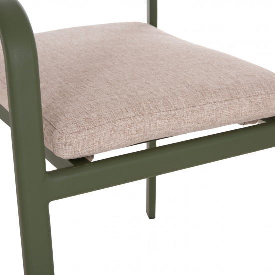 ΠΟΛΥΘΡΟΝΑ ΤΡΑΠΕΖΑΡΙΑΣ ELARA ΠΡΑΣΙΝΟ ΑΛΟΥΜΙΝΙΟ-ΜΠΕΖ OLEFIN--TEAK 56x62x78Υεκ